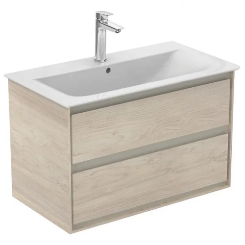 Тумба под раковину Ideal Standard Connect Air 80 E0819UK подвесная цвет Wood light brown + Matt Light Brown (Светло-коричневое дерево + Светло-коричневый матовый)