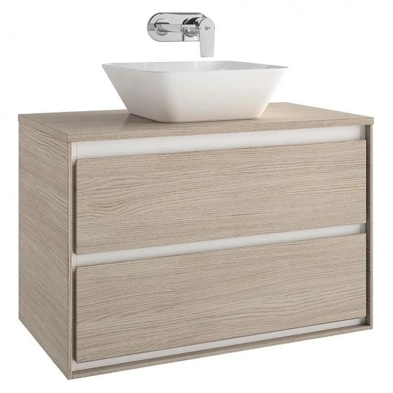 Тумба под раковину Ideal Standard Connect Air 80 E0819UK подвесная цвет Wood light brown + Matt Light Brown (Светло-коричневое дерево + Светло-коричневый матовый)