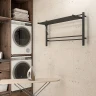 Электрический полотенцесушитель Terminus Горизонт П8 1000х600 4670078543325 с полкой Черный муар нержавеющая сталь