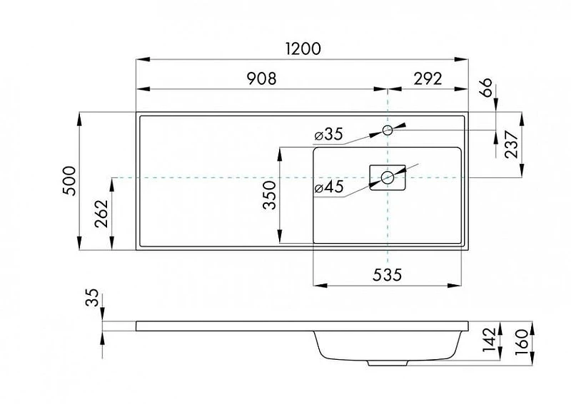 Раковина над стиральной машиной Aquaton Лайн 120 R 1A72083KLF010 цвет Белый