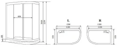 Душевая кабина Timo Standart 120х85 L T-5502L Г/М с гидромассажем