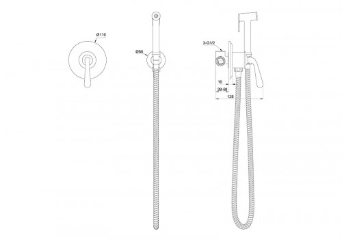 Гигиенический душ со смесителем Wonzon &amp; Woghand Steam WW-88849008-CR цвет Хром