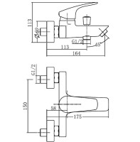 Смеситель для ванны Aquanet Static AF330-20B 261822 Черный матовый латунь на стену