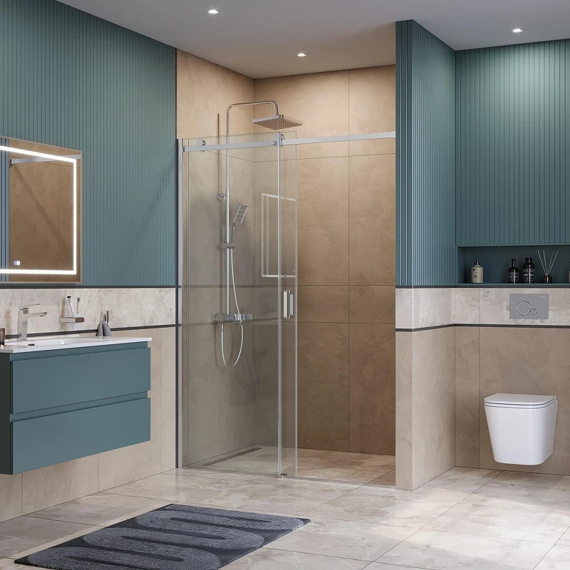 Душевая дверь BelBagno Soft Close-2 150 SOFT_CLOSE-2-BF-1-150-C-Cr профиль Хром стекло прозрачное