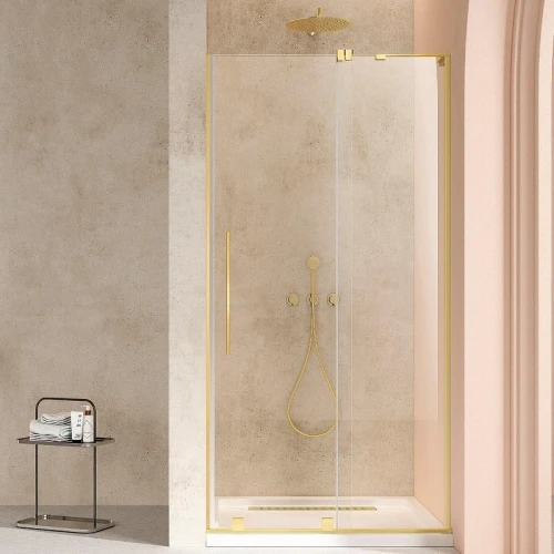 Душевая дверь Vincea Волк-Ин (Walk-In) 120 R VDS-4WSL120CLG-R профиль Брашированное золото стекло прозрачное