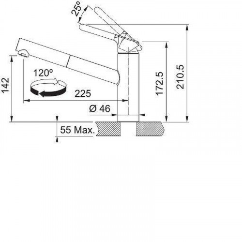 Смеситель для кухни Franke Orbit 115.0623.055 цвет Хром