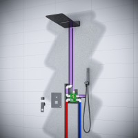 Душевая система Timo Briana SX-7139/03SM Черный латунь встраиваемый