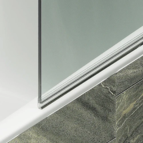 Шторка на ванну Maybah Glass MGV-598-6 600x1400 поворотная на монопетле Черный стекло прозрачное