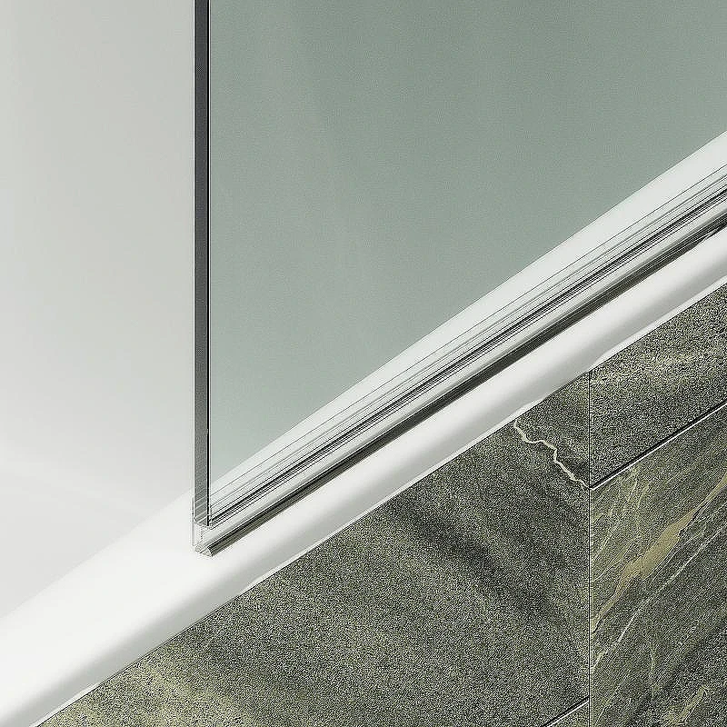 Шторка на ванну Maybah Glass MGV-598-6 600x1400 поворотная на монопетле Черный стекло прозрачное