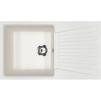 Кухонная мойка Ulgran Classic U-703-341 Ультра-белая искусственный камень (литьевой мрамор) встраиваемый