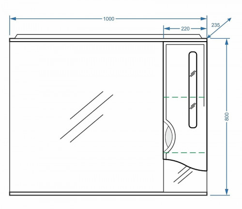 Зеркало со шкафом Stella Polar Сильва 100/С SP-00000207 с подсветкой Белое