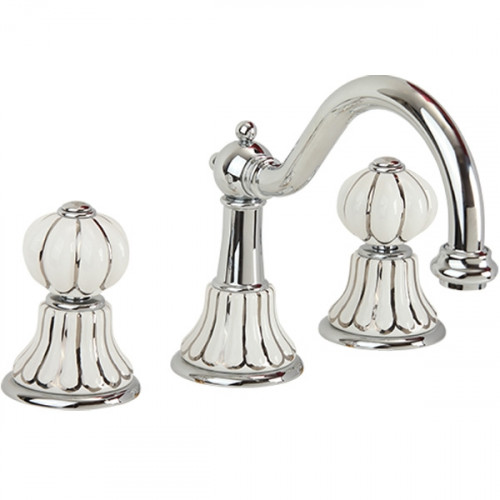 Смеситель для биде Migliore Olivia 19010 Хром Белый декор Платина латунь