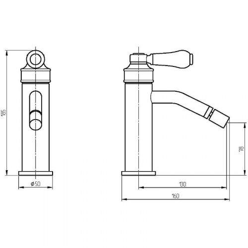 Смеситель для биде Migliore Ermitage Mini 28584 Золото латунь