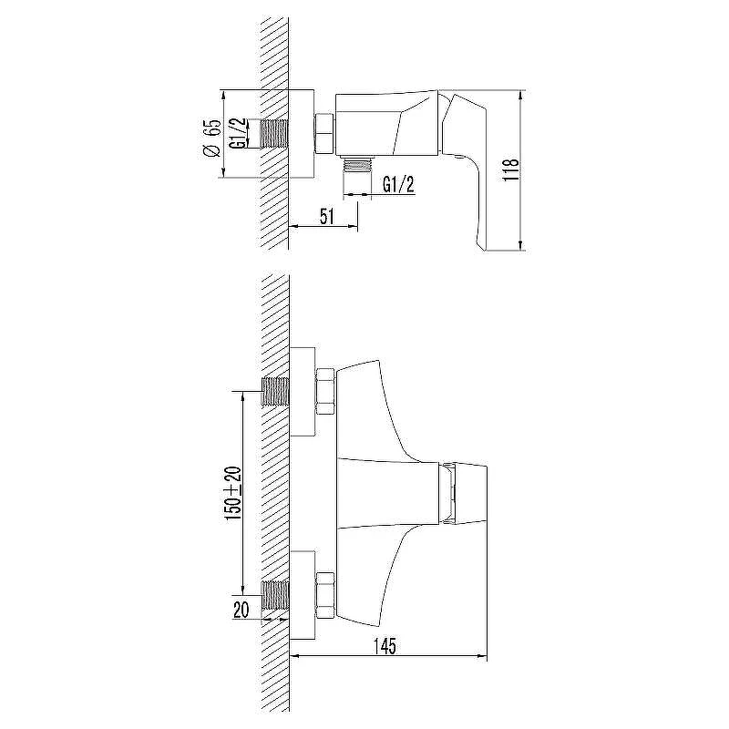 Смеситель для душа Lemark Unit LM4503C Хром
