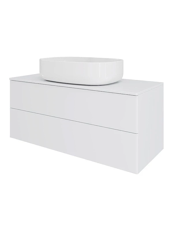 Тумба с раковиной Orange Отто 100 Ot-100TuMDF+B08-600W подвесная цвет Белый глянцевый