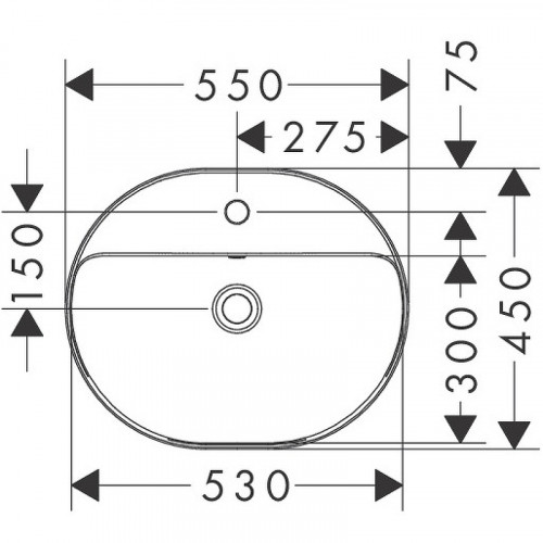 Раковина Hansgrohe Xuniva U 55 60161450 Белая полувстраиваемая