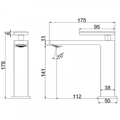 Смеситель для раковины Vincea Dice VBF-2DS1MB Черный матовый нержавеющая сталь