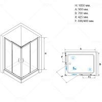 Душевой уголок RGW Passage PA-146 90х70 020814679-11 профиль Хром стекло прозрачное