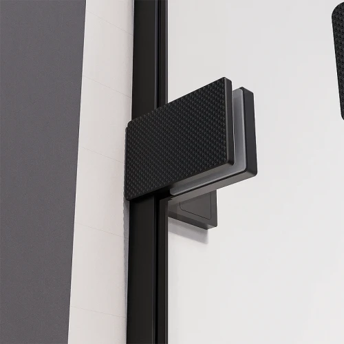 Душевая дверь Veconi Premium Alassio BB 130 AL-130-11-BB-C4 профиль цвет Черный матовый стекло черное