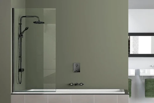 Шторка на ванну Azario Merrit 80 AZ-NF6211-1 800 BLACK профиль Черный стекло прозрачное