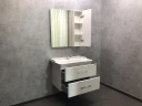 Зеркало со шкафом Comforty Неаполь 80 00004147561 Белое МДФ / ЛДСП, стекло