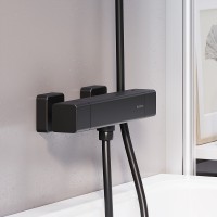 Смеситель для душа Damixa Gala 536000300 с термостатом Черный матовый латунь на стену