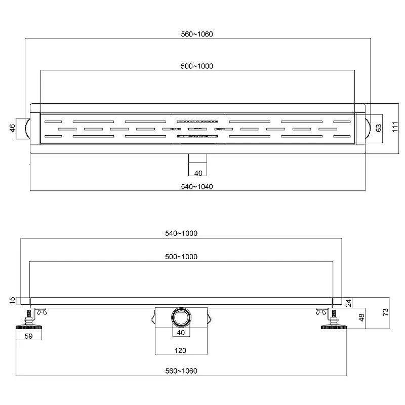 Душевой лоток Esbano Meta 70 M-RAIN-70MC ESTRMETRAIN70MC с решеткой Хром матовый