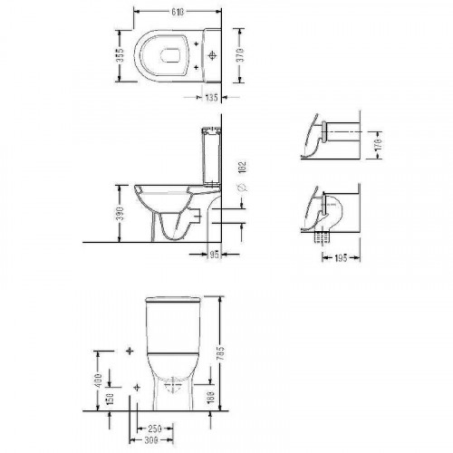 Унитаз компакт Serel Friendly 6716SL с бачком и сиденьем Микролифт