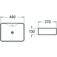 Раковина SantiLine 48 SL-1011MB Черная матовая фаянс накладная