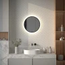 Зеркало Defesto Aura 50х50 DF 2982R с подсветкой 12W-4500K/ИК - выключатель/Нейтральный белый свет/Черная рама