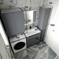 Тумба под раковину Style Line Марелла 70 Люкс Plus СС-00002400 Серый матовый антискрейтч МДФ / ЛДСП