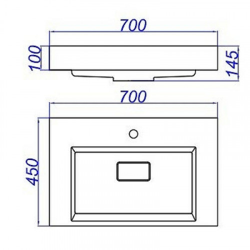 Раковина Aqwella Toledo 70 Tol.07.04.D Белая
