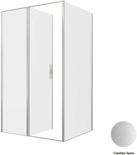 Душевой уголок Allen Brau Priority 120x100 3.31032.BA+3.31047.BA цвет профиля Серебро браш стекло прозрачное
