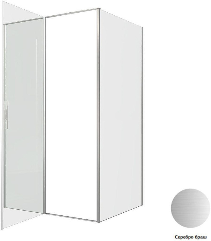 Душевой уголок Allen Brau Priority 120x100 3.31032.BA+3.31047.BA цвет профиля Серебро браш стекло прозрачное