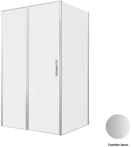 Душевой уголок Allen Brau Priority 120x100 3.31032.BA+3.31047.BA цвет профиля Серебро браш стекло прозрачное