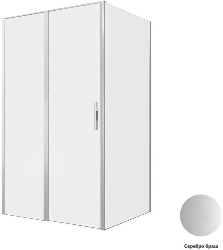 Душевой уголок Allen Brau Priority 120x100 3.31032.BA+3.31047.BA цвет профиля Серебро браш стекло прозрачное
