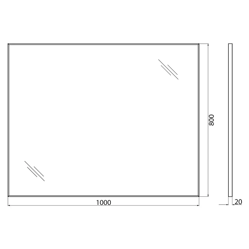 Зеркало BelBagno SPC-AL-1000-800 Хром