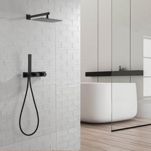 Душевая система Abber Rund AF8718B цвет Черный матовый