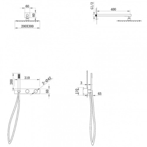 Душевая система Abber Rund AF8718B цвет Черный матовый