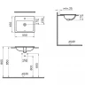 Раковина Vitra S20 55 5465B003-0001 Белая фарфор полувстраиваемая