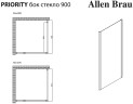 Душевая стенка Allen Brau Priority 90 3.31045.BBA профиль Черный брашированный стекло прозрачное