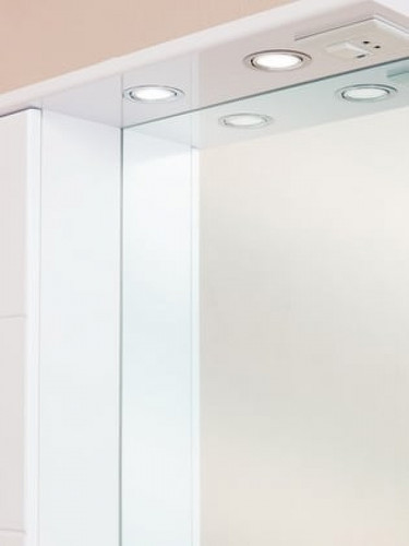 Зеркало со шкафом Onika Балтика 67.02 L 206701 с подсветкой Белое МДФ / ЛДСП, стекло