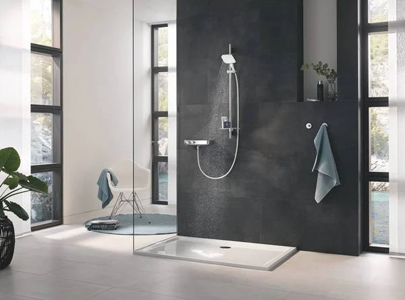 Душевой гарнитур Grohe Rainshower SmartActive 26586LS0 Белая луна Хром латунь на стену