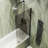 Шторка на ванну Maybah Glass MGV-70-6ш 800x1400 в широком профиле Черный стекло бронзовое