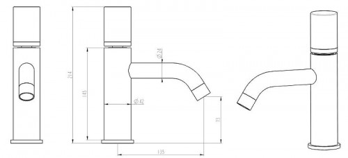 Смеситель для раковины Boheme Stick 121-MG-MR-W цвет Золото матовое