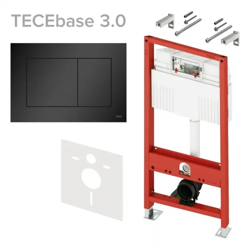 Инсталляция для унитаза Tece Base N500414 с клавишей смыва цвет Черный матовый