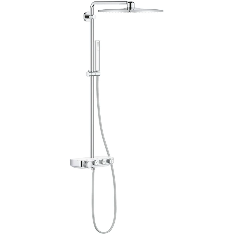 Душевая система Grohe SmartControl 26508LS0 с термостатом Белая луна латунь на стену