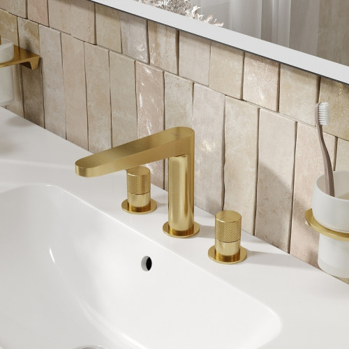 Смеситель для раковины WasserKRAFT Schunter 8235 Золото матовое латунь