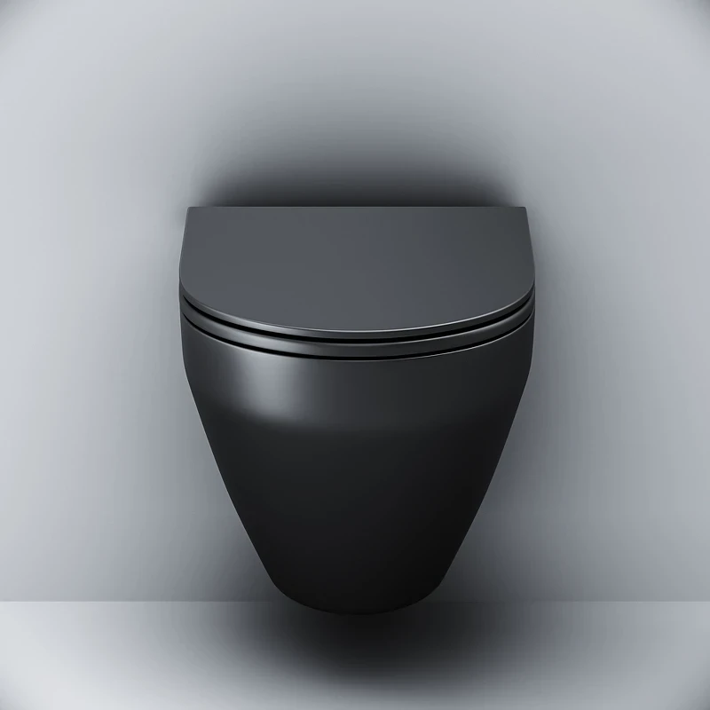 Комплект унитаза с инсталляцией AM.PM Spirit V2.0 FlashClean IS49038.701700MB с сиденьем Микролифт и Черной матовой клавишей смыва фарфор подвесной