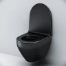 Комплект унитаза с инсталляцией AM.PM Spirit V2.0 FlashClean IS49038.701700MB с сиденьем Микролифт и Черной матовой клавишей смыва фарфор подвесной